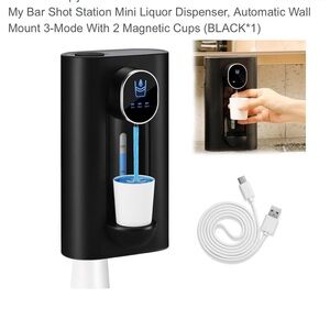 Black Mini Liquor Dispenser with Magnetic Cups
